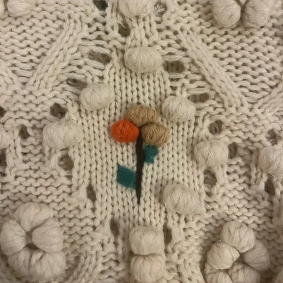 Zara Crochet Knit with Floral Appliqués Sweater - Picture 6 of 8